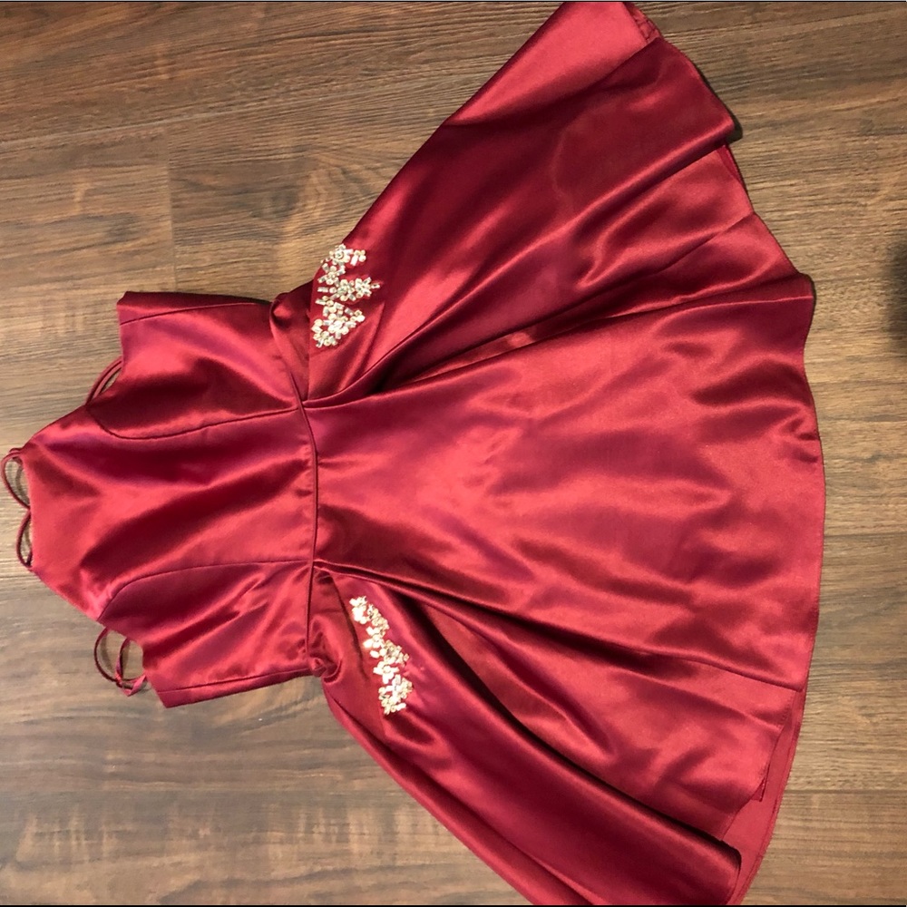 Maroon Formal Puffy Dress